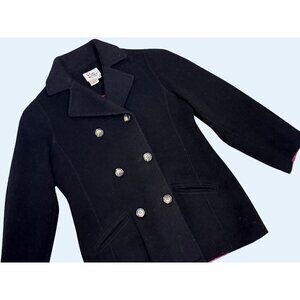 LILLY PULITZER Youth Kids Girls Wool Blend Black Peacoat Jacket Sz 10